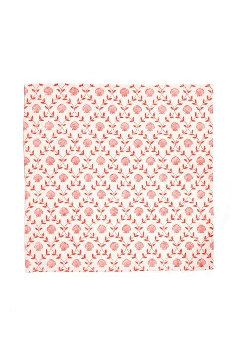 Seashell Blockprint Napkins - Set of 4