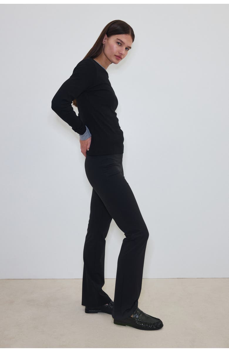 H&M Four-way stretch flared pants, Alternate, color, Black