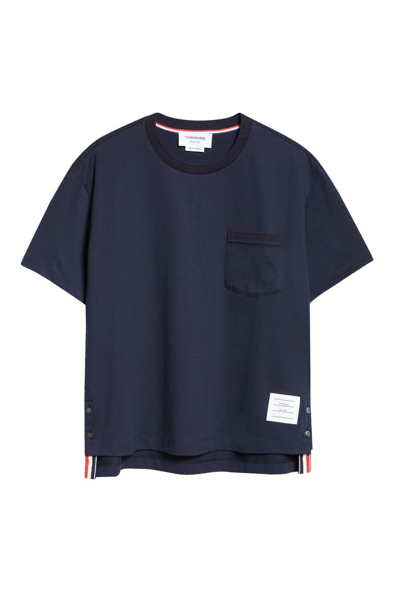 Medium Weight Cotton Jersey Boxy Pocket Tee, Alternate, color, NAVY
