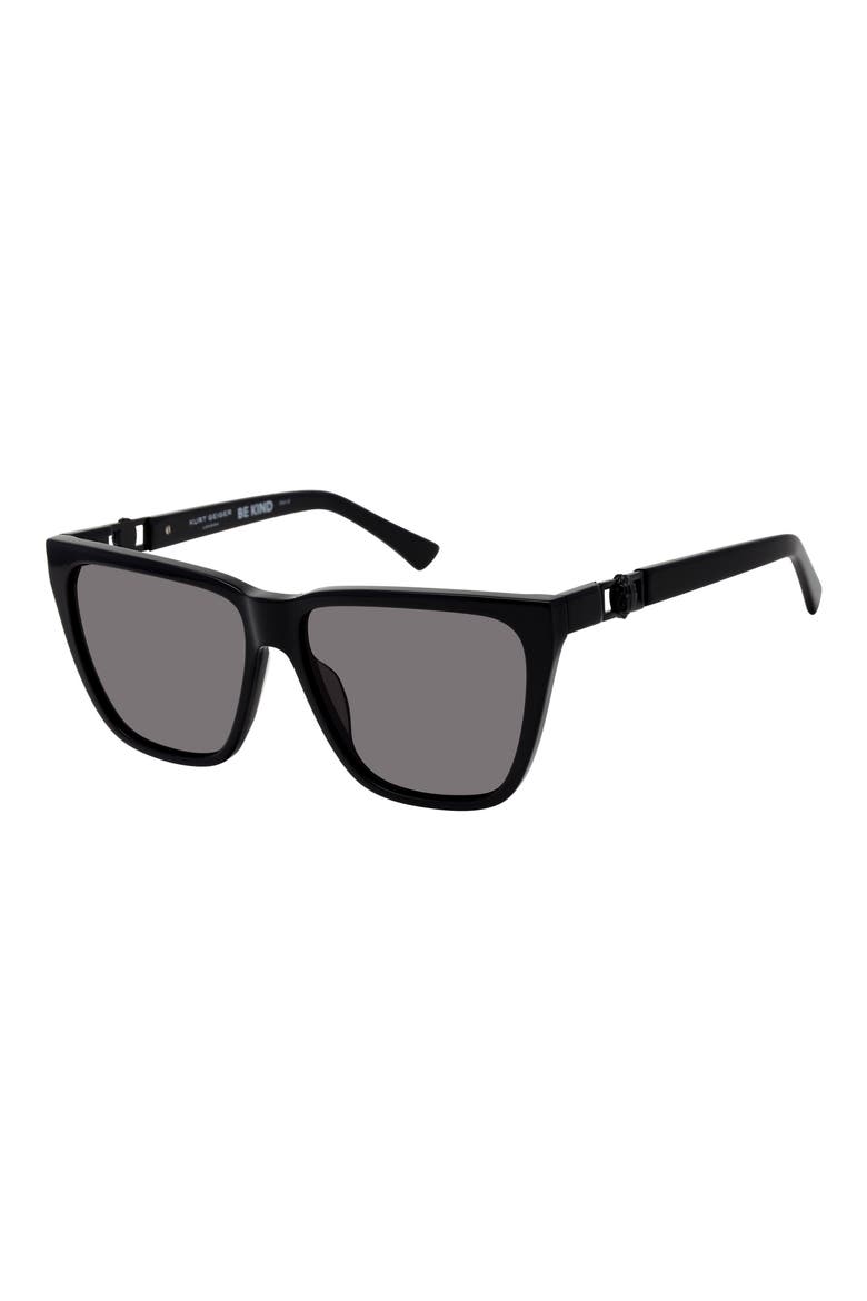 58mm Cat Eye Sunglasses, Alternate, color, BLACK/ SMOKE
