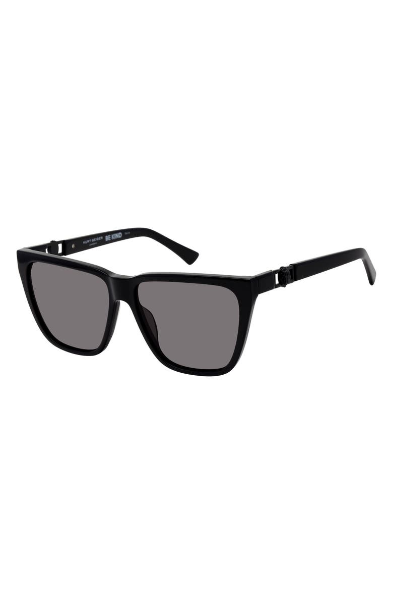 Kurt Geiger London 58mm Cat Eye Sunglasses, Alternate, color, Black/ Smoke