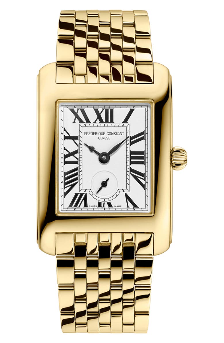 FREDERIQUE CONSTANT Classics Carrée Small Seconds Bracelet Watch, 36mm x 25.2mm, Main, color,