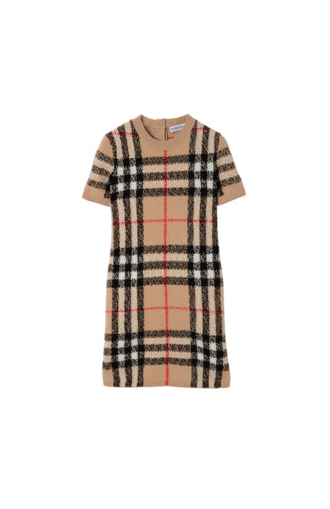 Check Wool Cashmere Dress