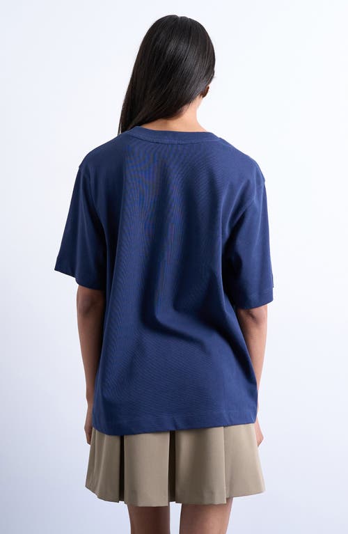 Topshop Relaxed Fit Cotton T-shirt In Blue