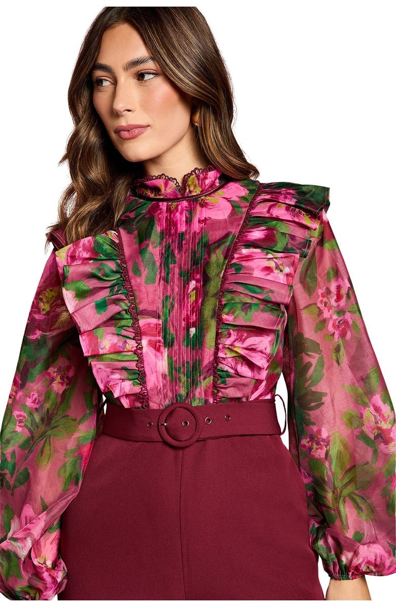 Coast Organza Blouse Jumpsuit, Alternate, color, Plum