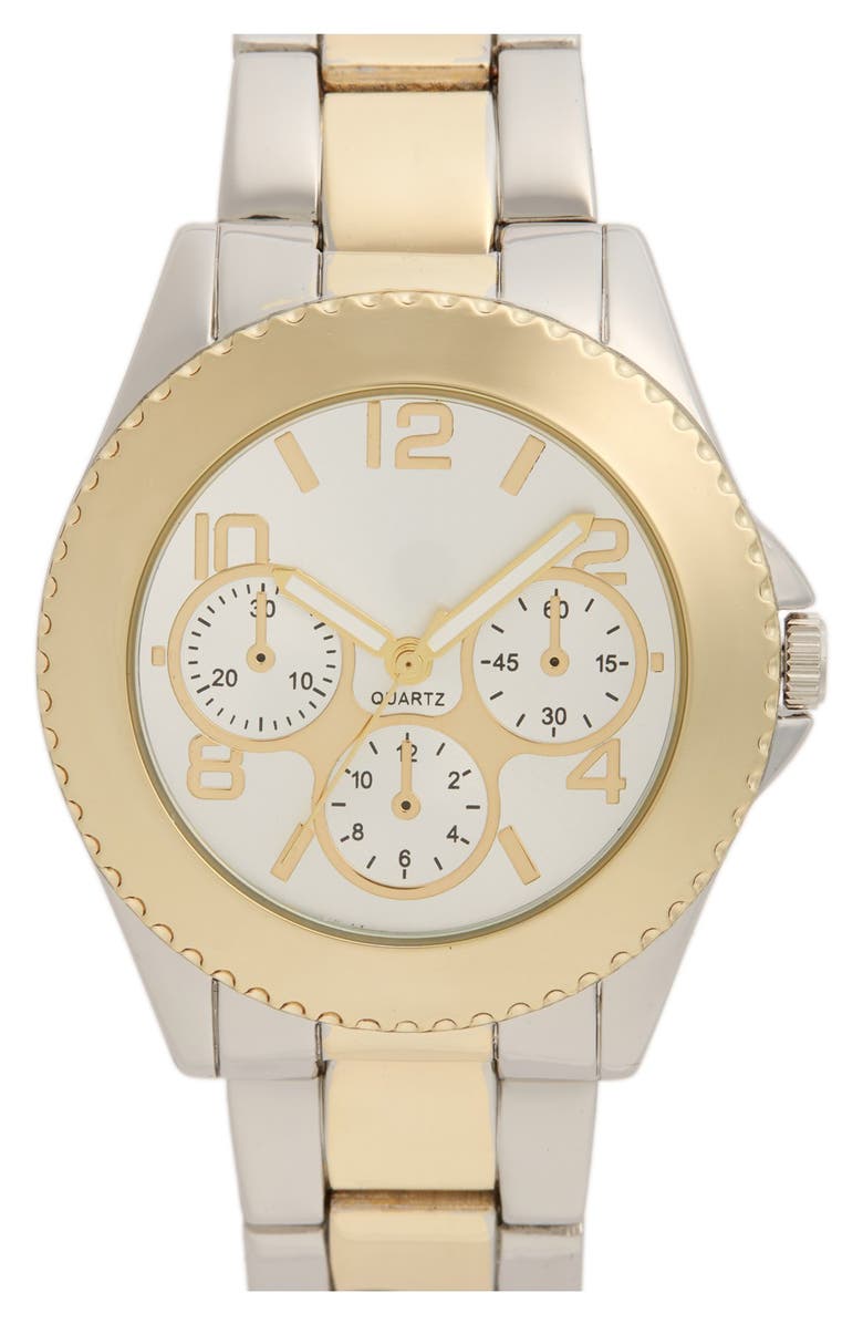 BP. Two Tone Bracelet Watch, Main, color,