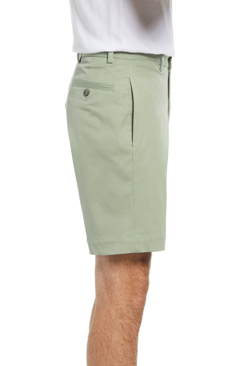 Charleston Khaki Flat Front Stretch Poplin Shorts, Alternate, color, SAGE