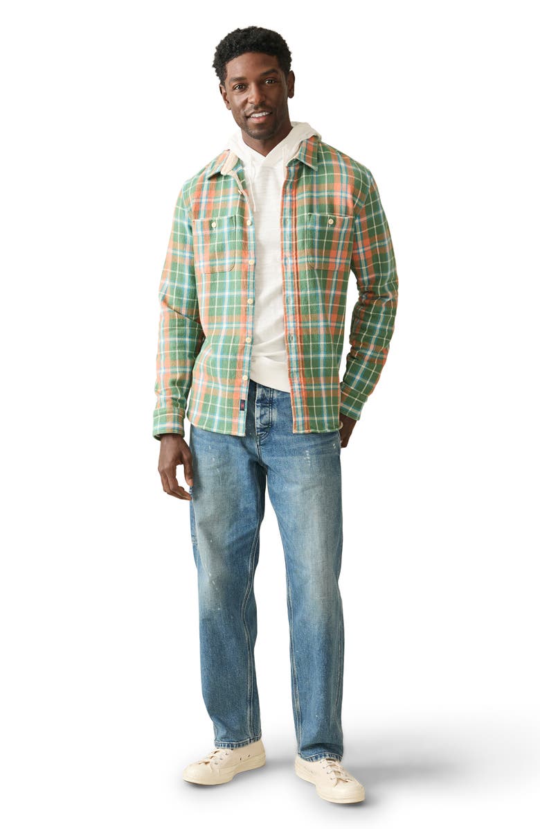Faherty The Surf Organic Cotton Flannel Button-Up Shirt, Alternate, color, Forest Hollow Plaid