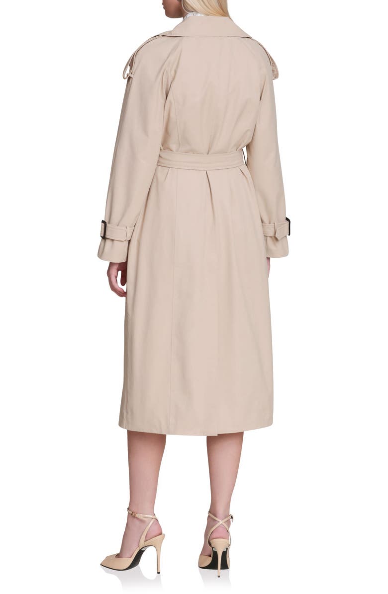 Avec Les Filles Belted Long Trench Coat, Alternate, color, Wheat