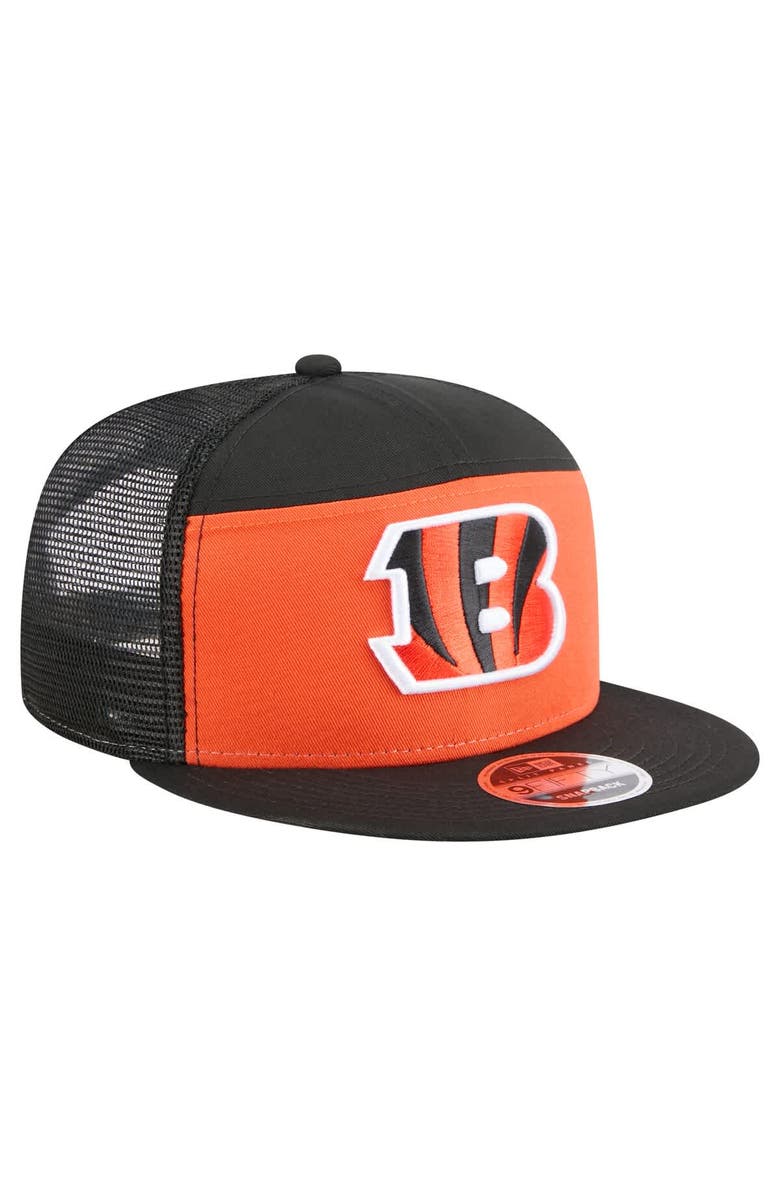 New Era Men's New Era Orange/Black Cincinnati Bengals Outdoor Split Panel 9FIFTY Snapback Hat, Alternate, color, Orange