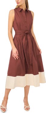 Halogen® Tie Waist Shirtdress