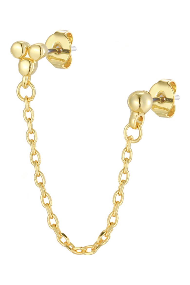 Hanging Double Piercing Single Earring, Main, color, GOLD
