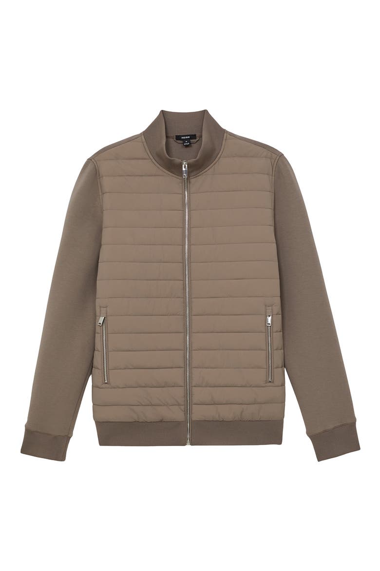 Freddie Mixed Media Jacket, Alternate, color, TAUPE BROWN