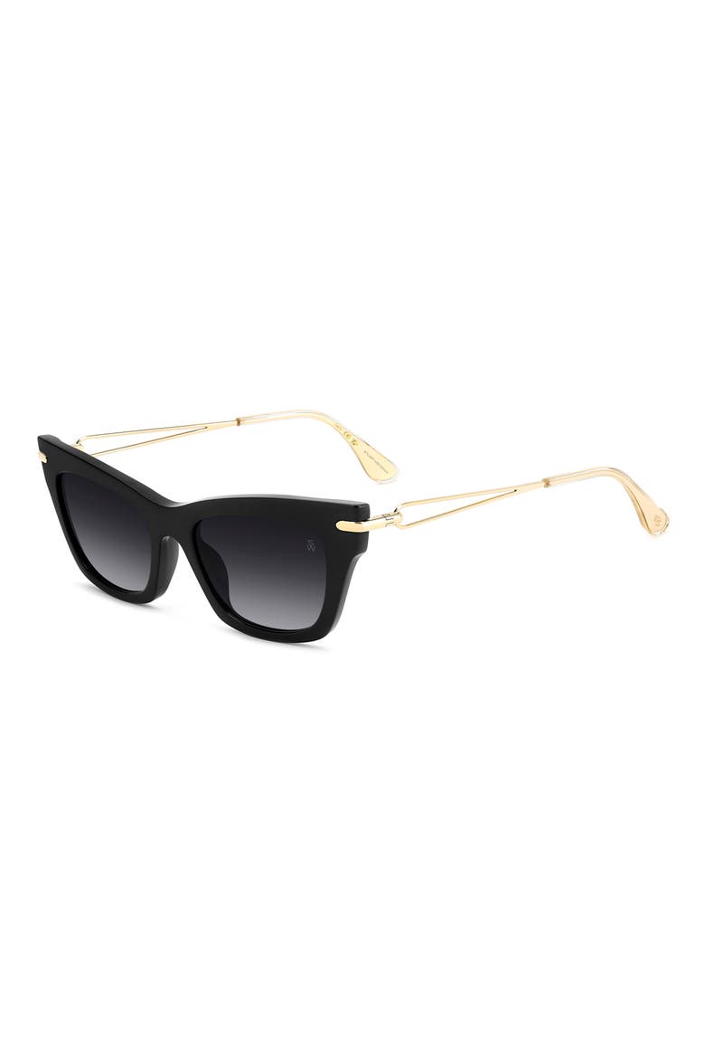 52mm Cat Eye Sunglasses, Alternate, color, BLACK