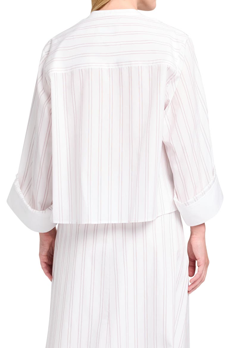 The Beau Stripe Button-Up Shirt, Alternate, color, WHITE / WINE