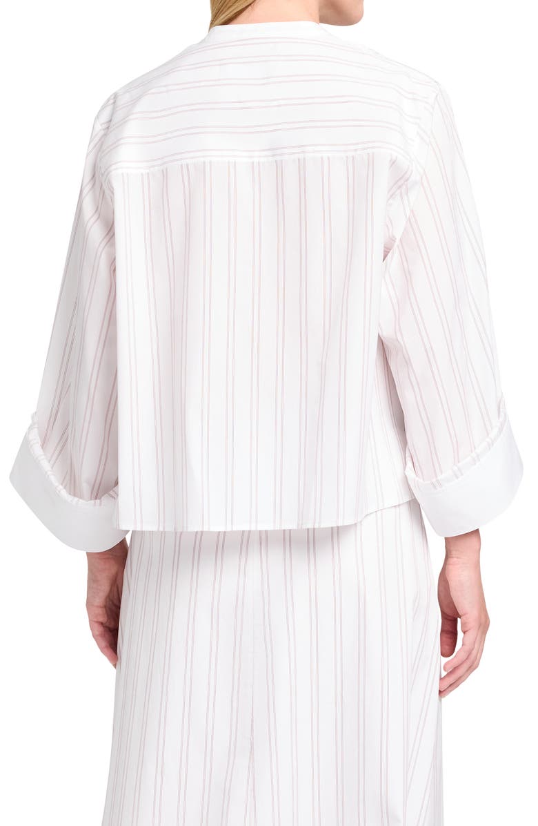 TWP The Beau Stripe Button-Up Shirt, Alternate, color, White / Wine