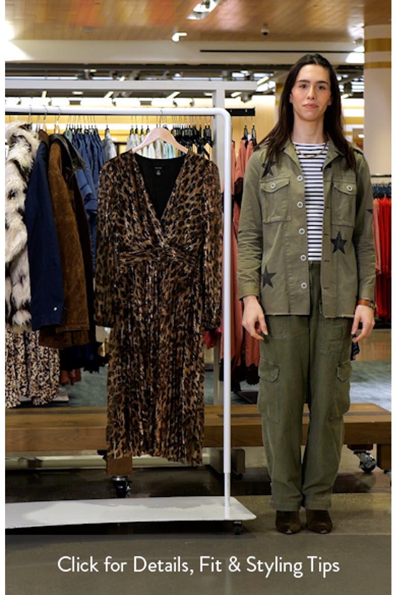 Metallic Leopard Print Long Sleeve Midi Dress video