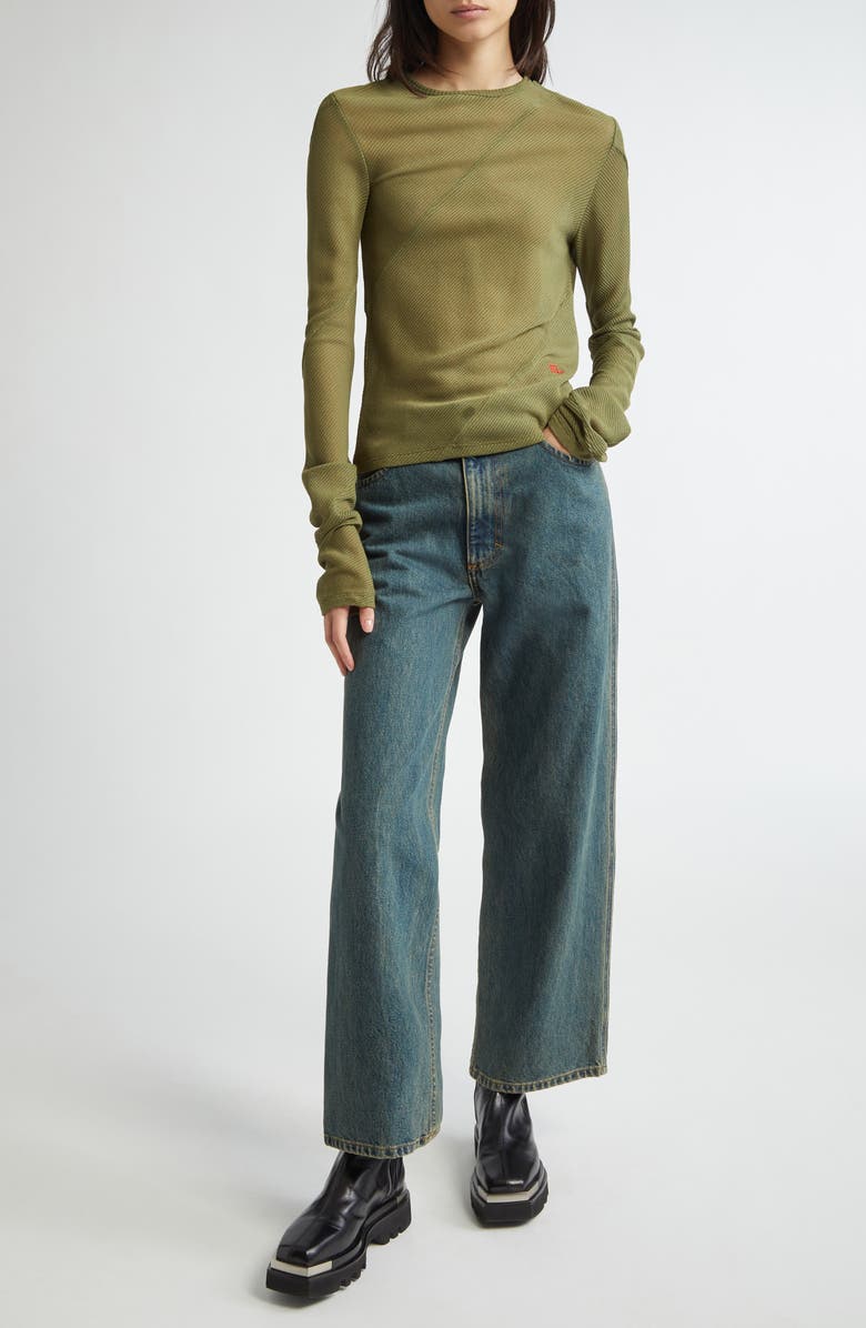 Eckhaus Latta Spiral Long Sleeve T-Shirt, Alternate, color, Lichen