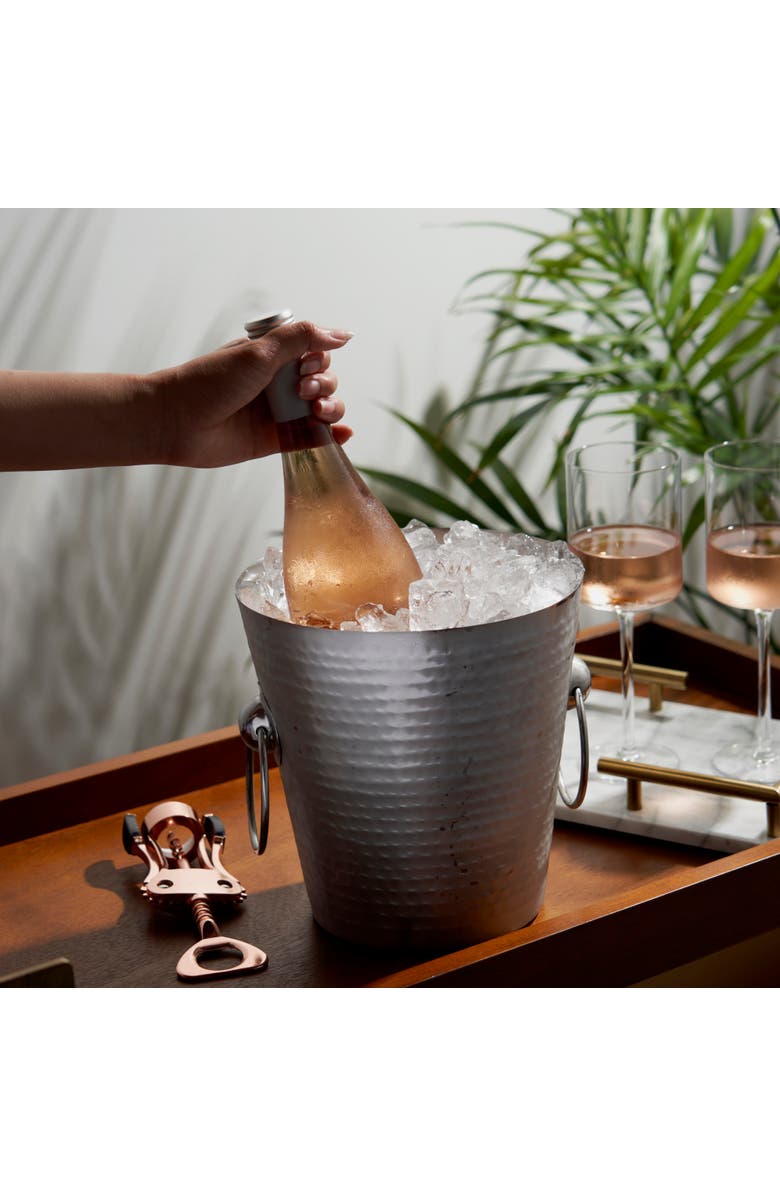 Viski Irving Hammered Ice Bucket in Stainless Steel, Alternate, color, Silver