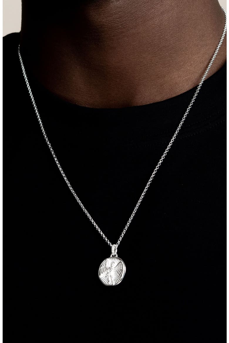 Men's St. Michael Talisman Necklace, Alternate, color, Sterling Silver
