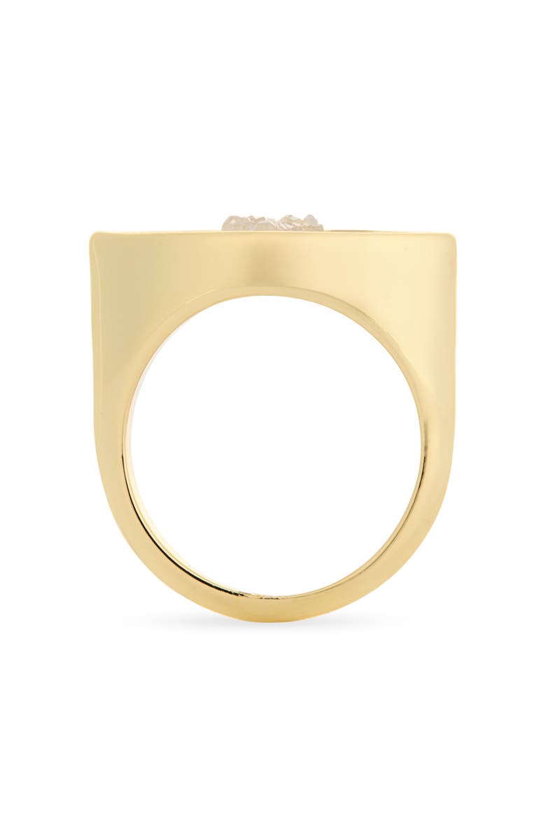 Covet Druzy Evil Eye Band Ring, Alternate, color, White / Gold