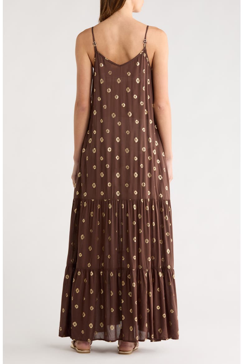 Metallic Dot Cover-Up Dress, Alternate, color, BROWN POLKA