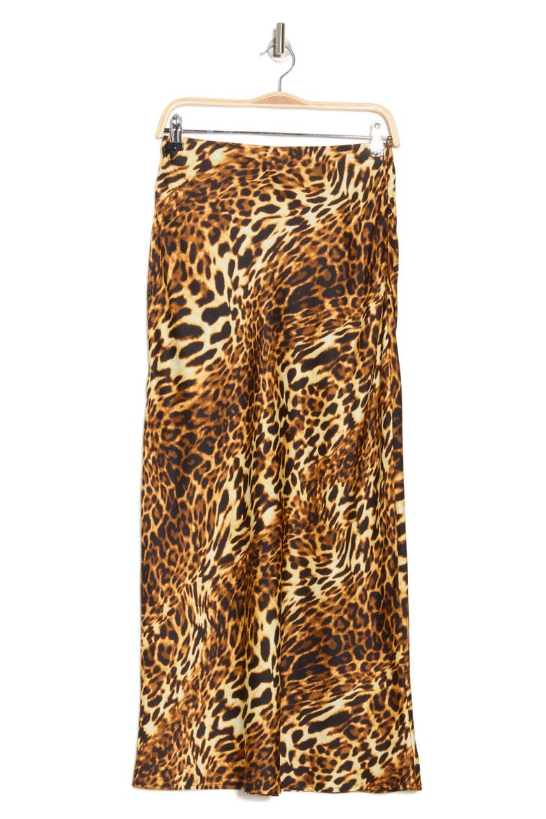 Animal Print Maxi Skirt, Alternate, color, BROWN/ BLACK