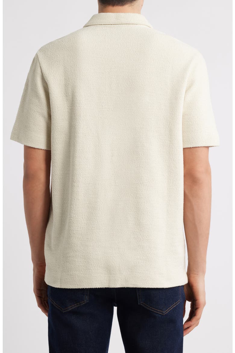 Pye Textured Johnny Collar Polo, Alternate, color, OPEN WHITE