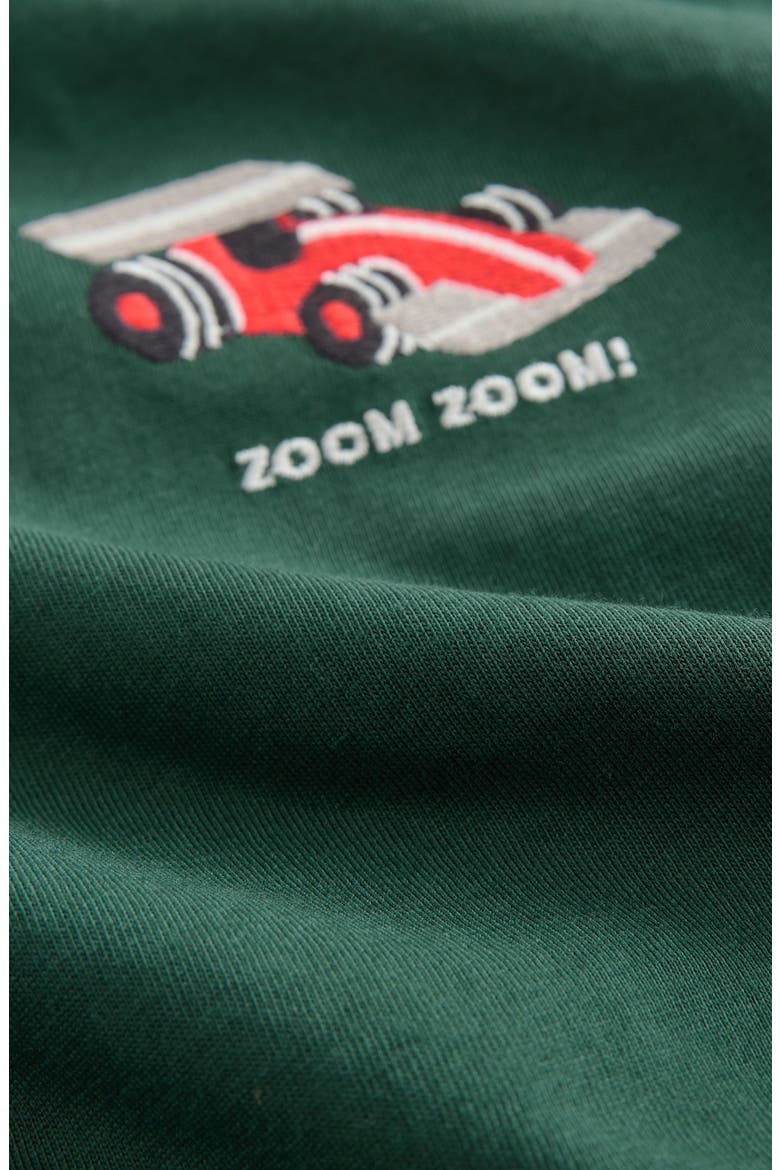 Kids' Race Car Embroidered Cotton T-Shirt, Alternate, color, GREEN