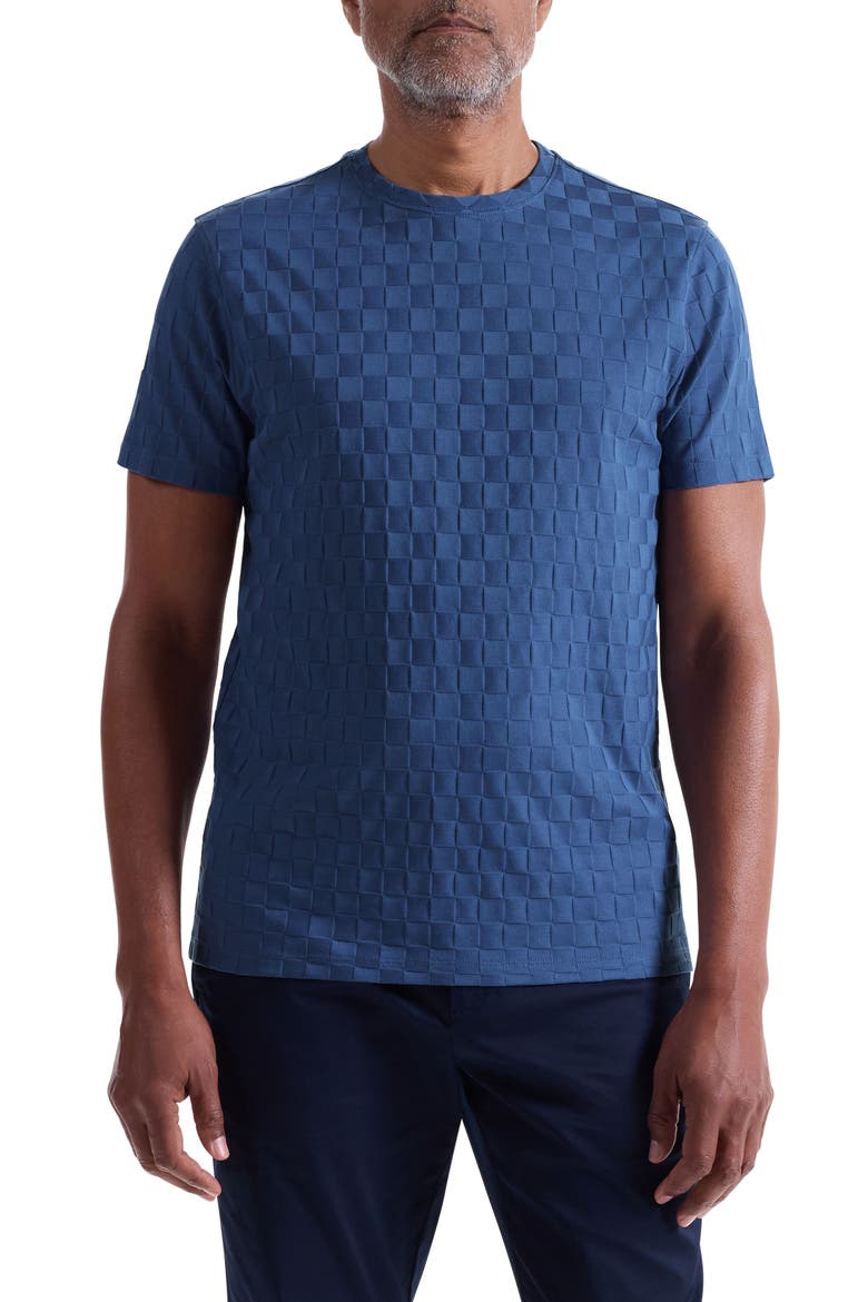 Geo Textured Cotton T-Shirt, Main, color, COBALT