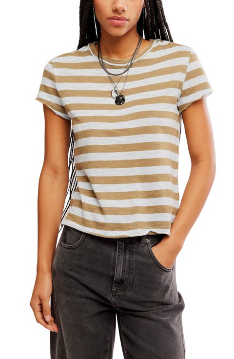 Nora Stripe Linen & Cotton T-Shirt