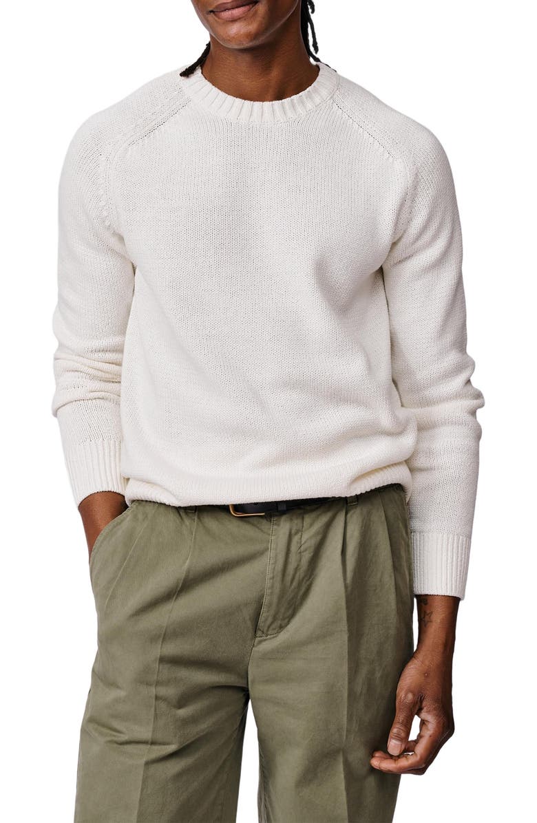 Aubin Lacey Cotton Linen Crew Neck Jumper, Alternate, color, Ecru