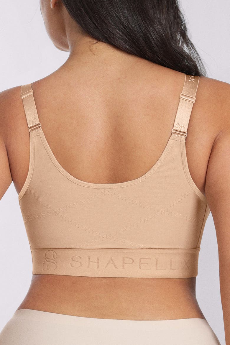 Wireless Front Closure Back Smoothing Unlined Adjustable Strap Everyday Bra, Alternate, color, Beige