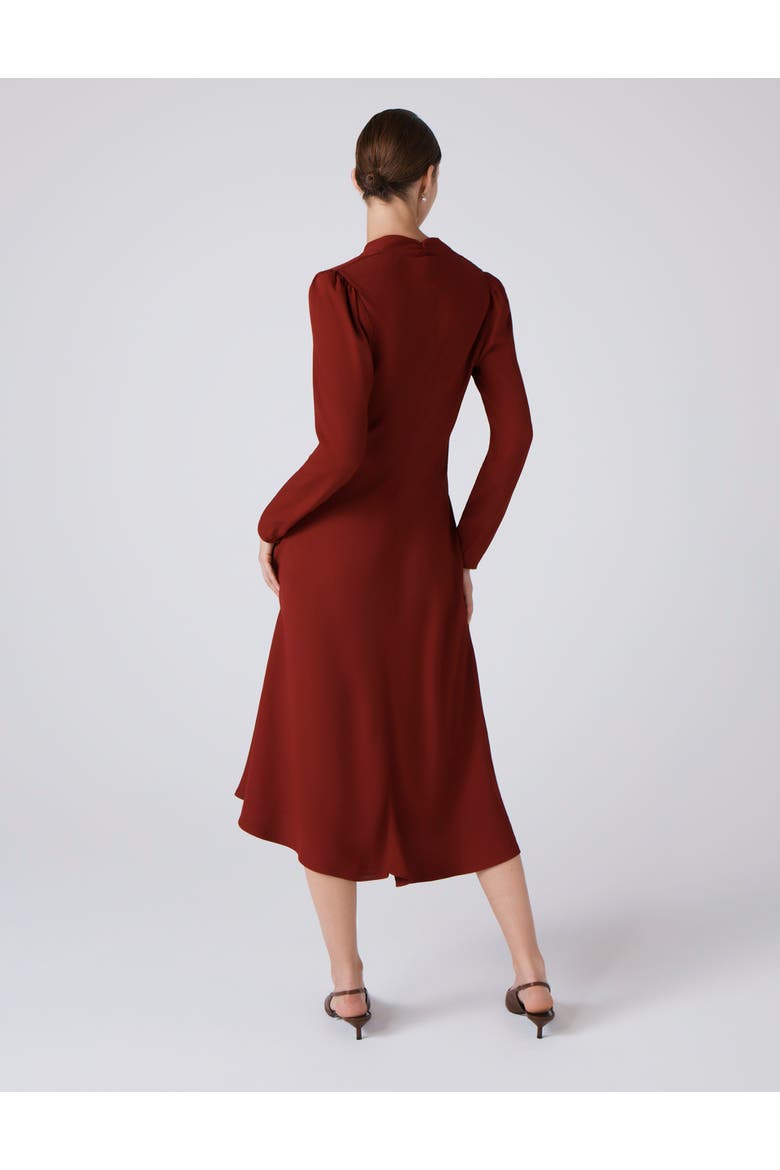 Cecelia Crepe V Neck Midi Dress, Alternate, color, Berry
