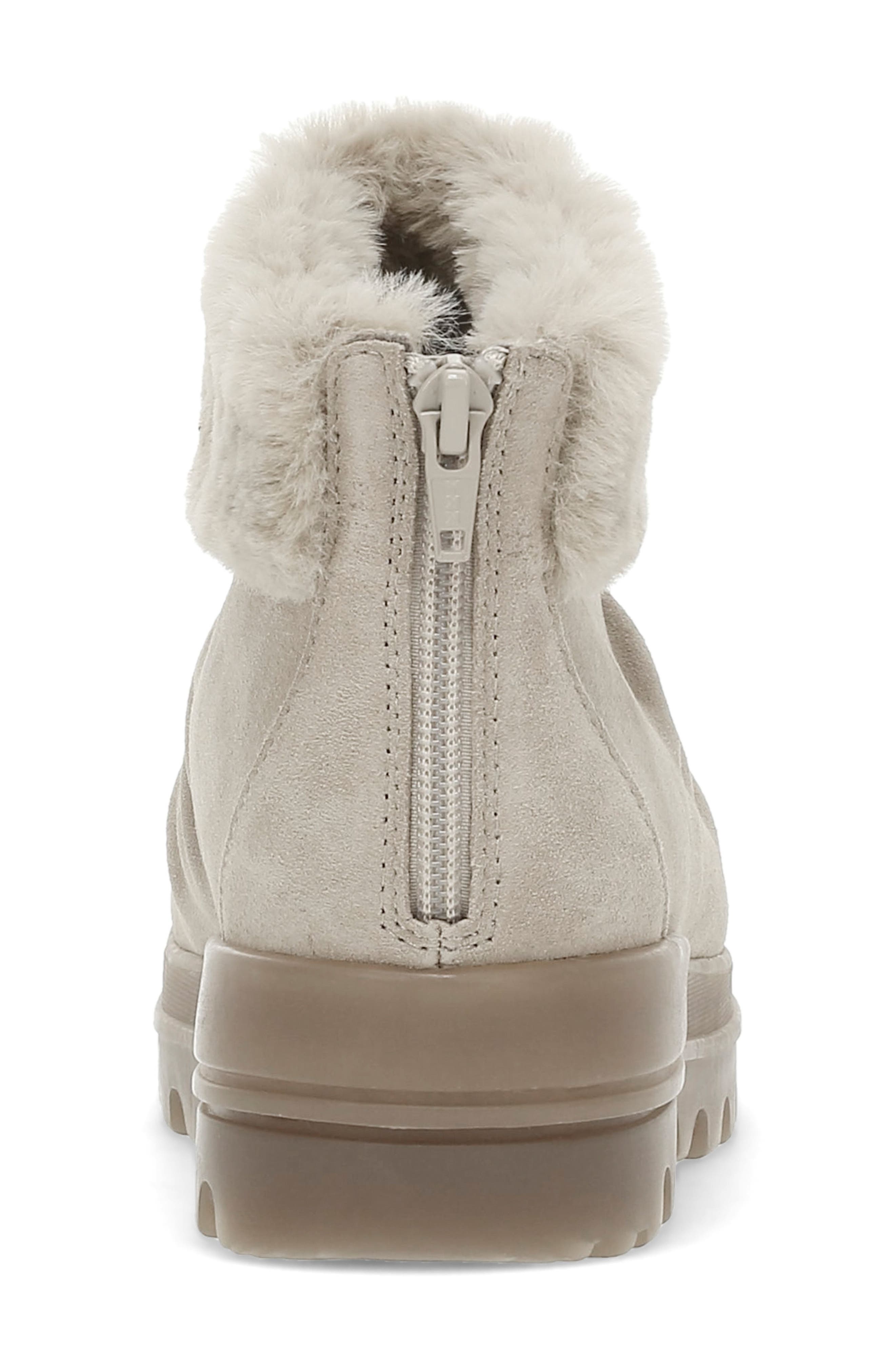 BARETRAPS Nuri Faux Fur Trim Cold Weather Bootie, Alternate, color, Taupe Ice Suede