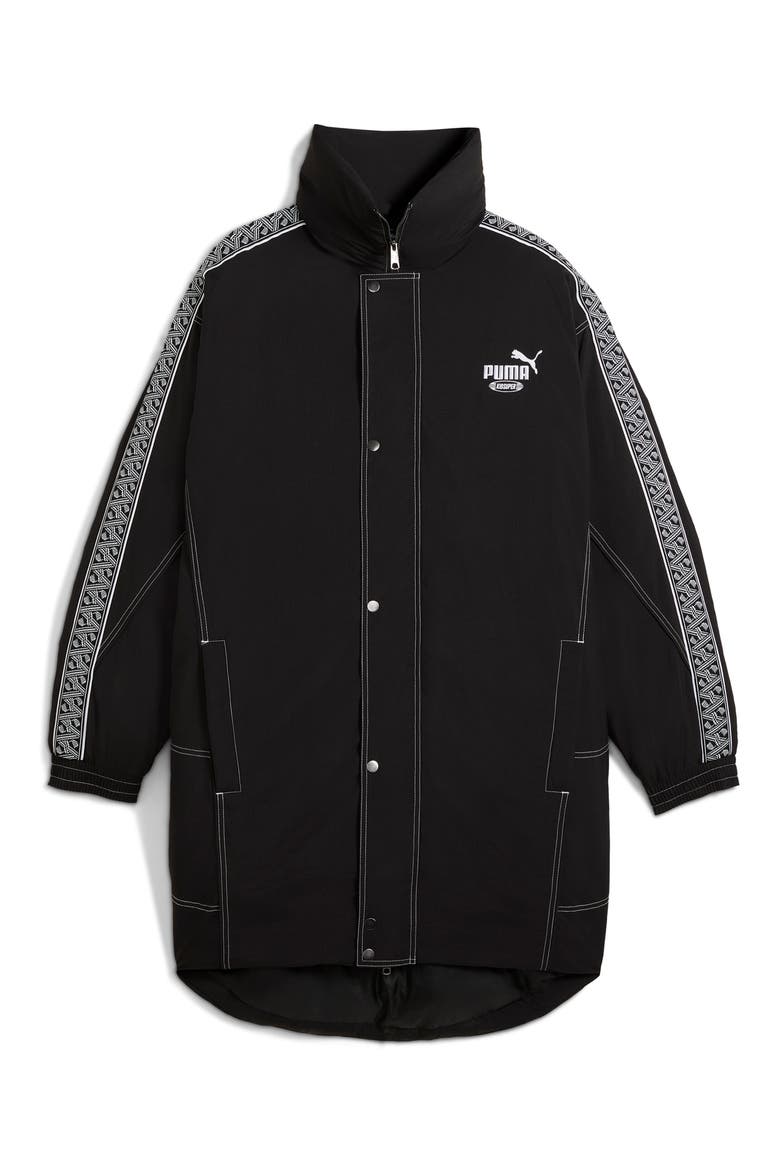 x KidSuper Long Hooded Nylon Puffern Jacket, Alternate, color, PUMA BLACK