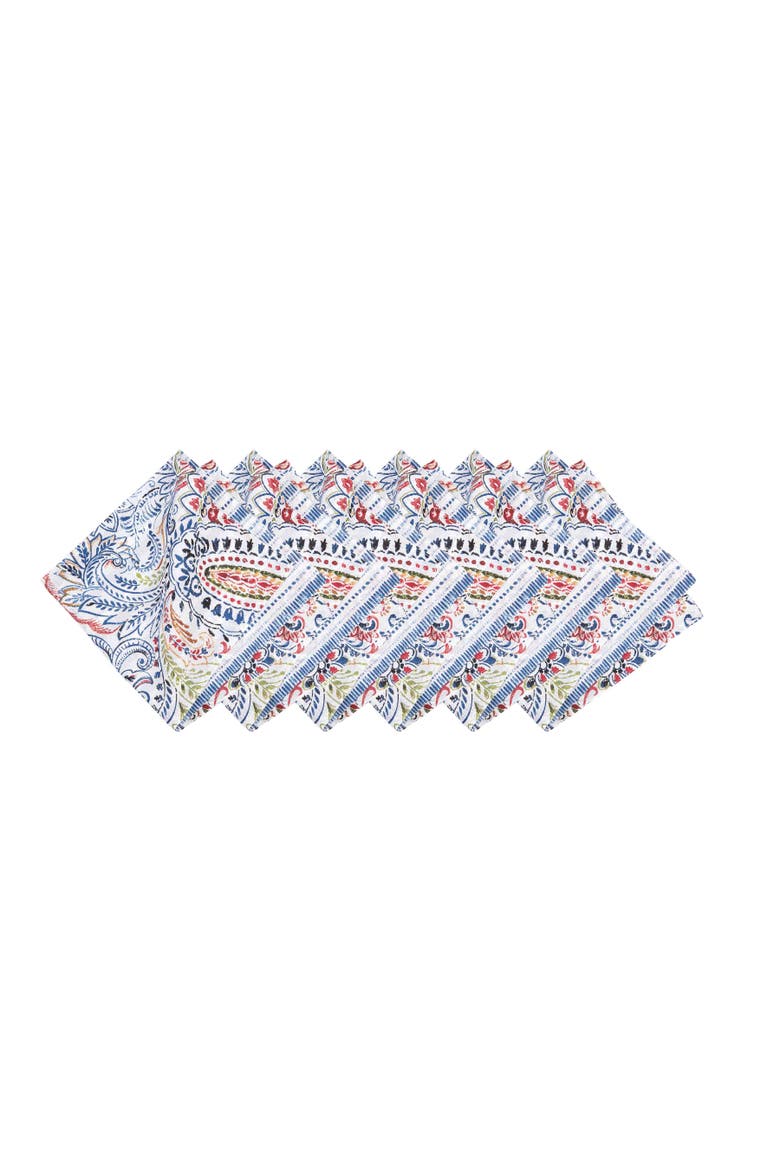 Payton Paisley Napkin, Set of 6, Main, color, Blue