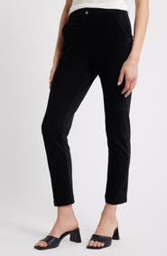 Hue High Waist Corded Knit Straight Leg Pants