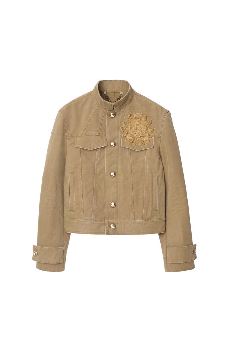 Burberry B Crest Cotton Jacket, Alternate, color, Walrus