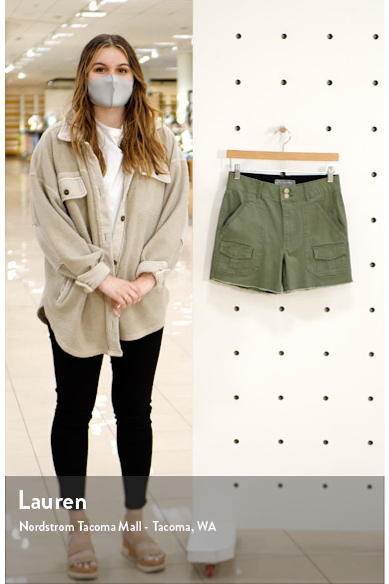 'Ab'Solution Frayed High Waist Cargo Shorts video