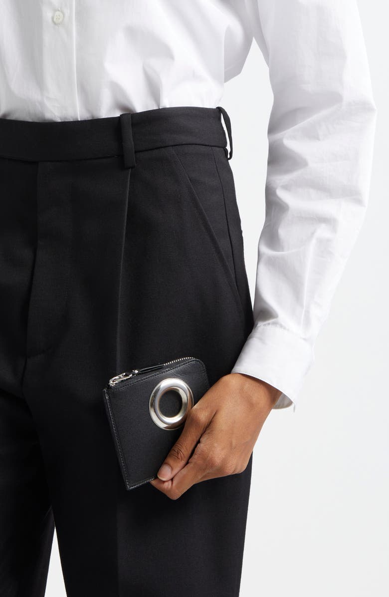 Comme des Garçons Wallets Large Eyelet Half Zip Wallet, Alternate, color, Black