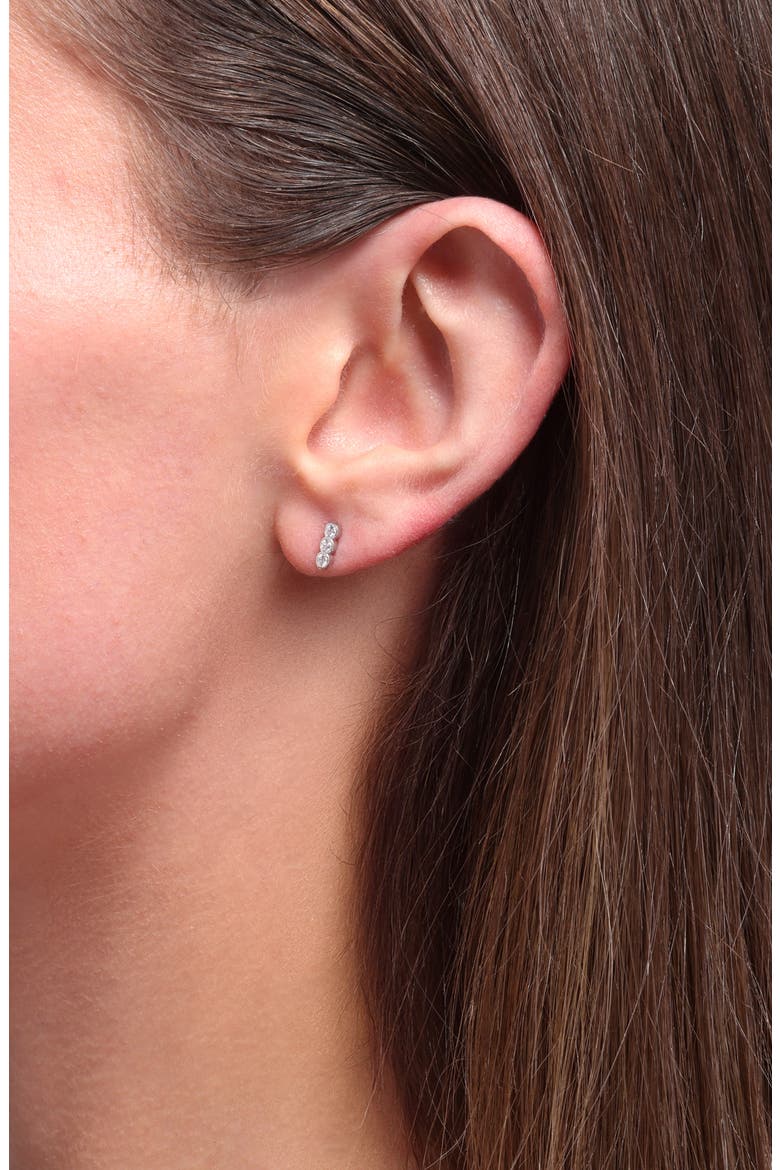 Loverly Crystal Bar Stud Earrings, Alternate, color, SILVER