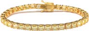 SUZY LEVIAN Asscher Cut Yellow Cubic Zirconia Tennis Bracelet
