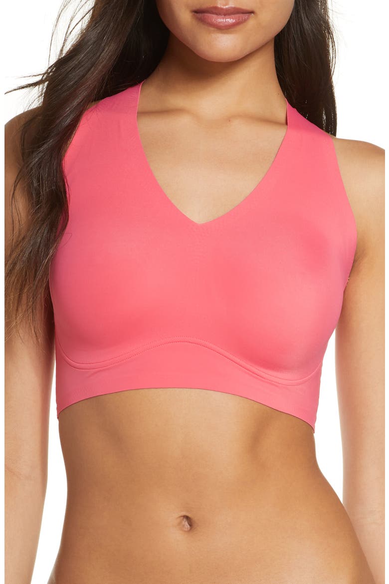 True & Co. True Body Lift V-Neck Racerback Bralette, Main, color, ROUGE RED