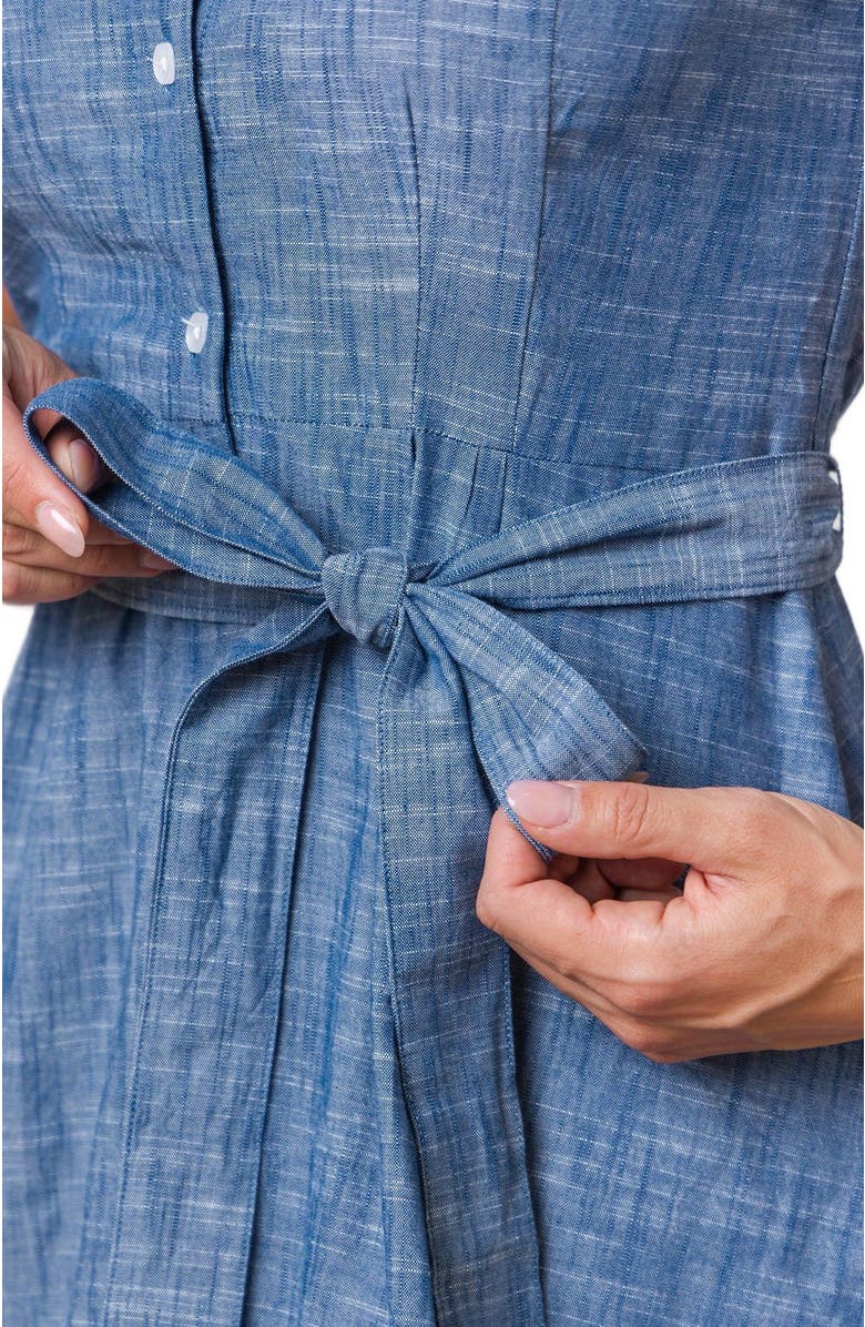 Hope & Henry Women's Organic Button Front Chambray Dress, Alternate, color, Blue Chambray