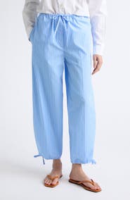 TOTEME Stripe Organic Cotton Drawstring Trousers