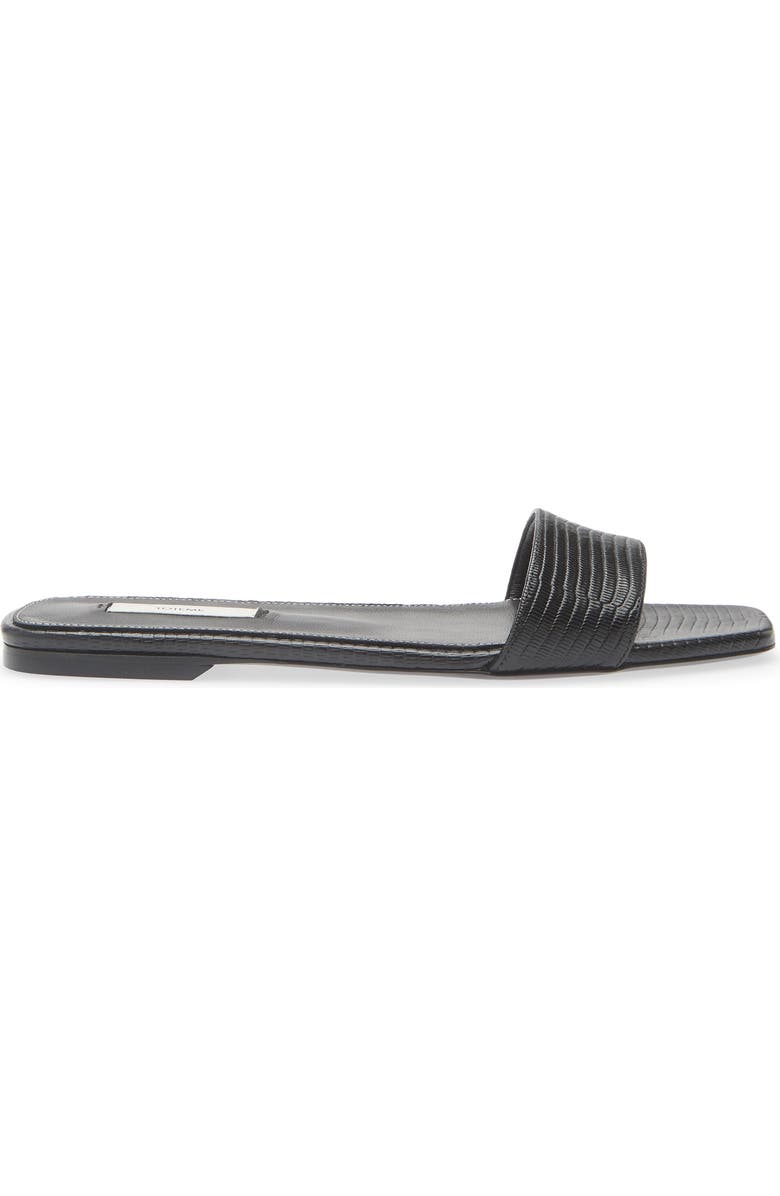 TOTEME Lizard Embossed Slide Sandal, Alternate, color, Black