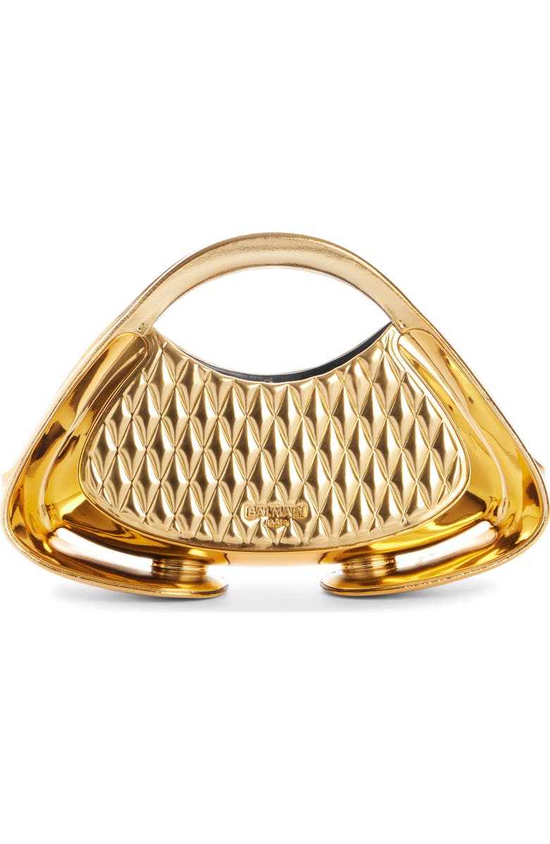 Balmain Medium Jolie Madame Quilted Faux Leather Top Handle Bag, Main, color,