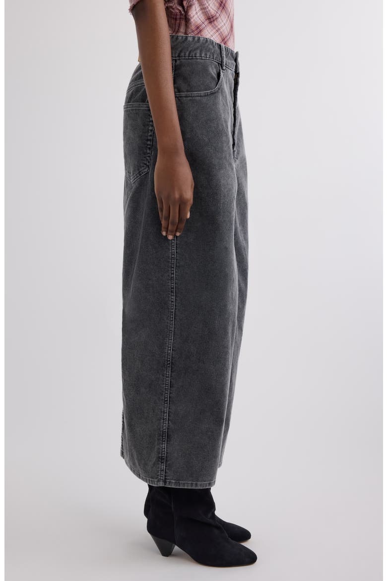 Odalie Stretch Cotton Corduroy Skirt, Alternate, color, VINTAGE BLACK