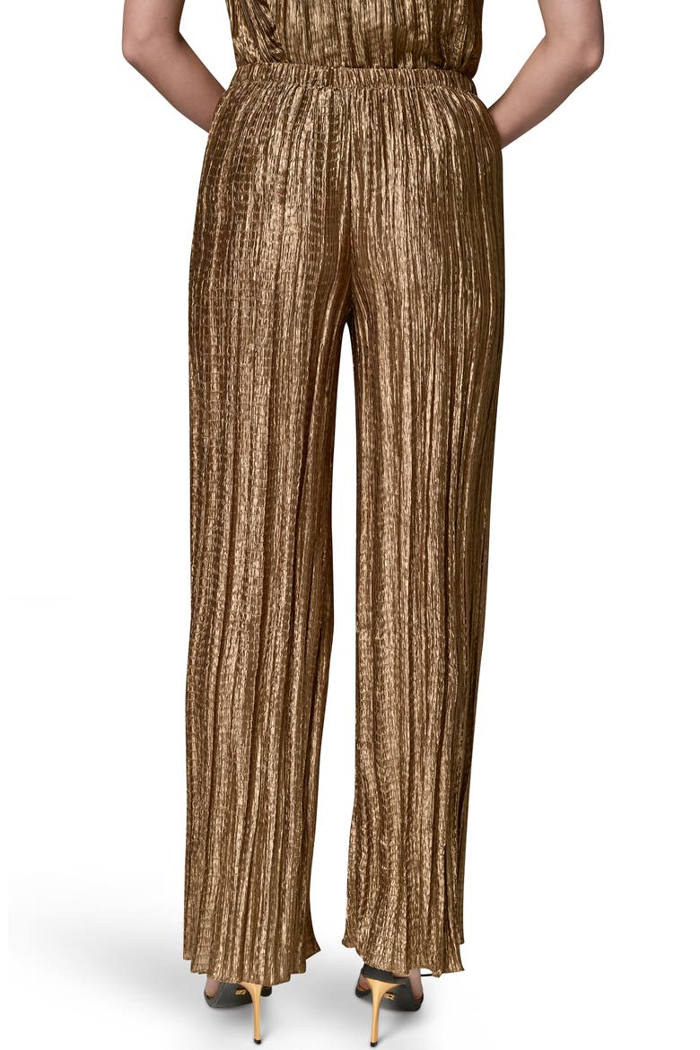Pleated Wide Leg Pants, Alternate, color, GOLD